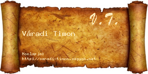 Váradi Timon névjegykártya